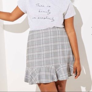 LOFT Plaid Ruffle Skirt